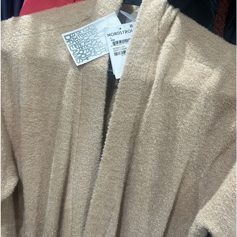 Barefoot Dreams, long cardigan , size large , soft camel.